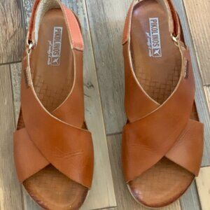 Pikolino Tan Leather Sandals Like New sz 38